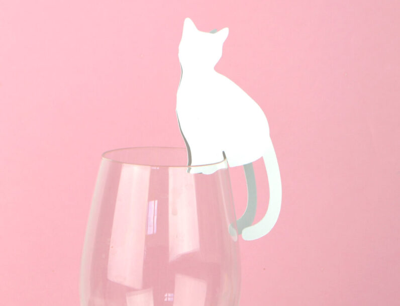 Cat Wine Glass Place Cards Set of 24