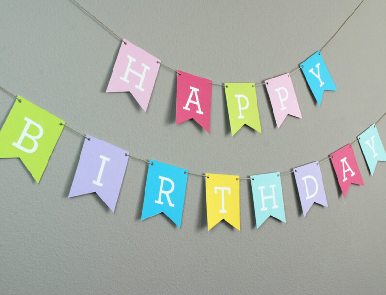 Happy birthday paper garland