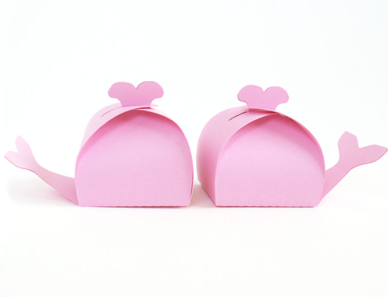 Whale Shaped Favor Box Set of 12 (PINK)