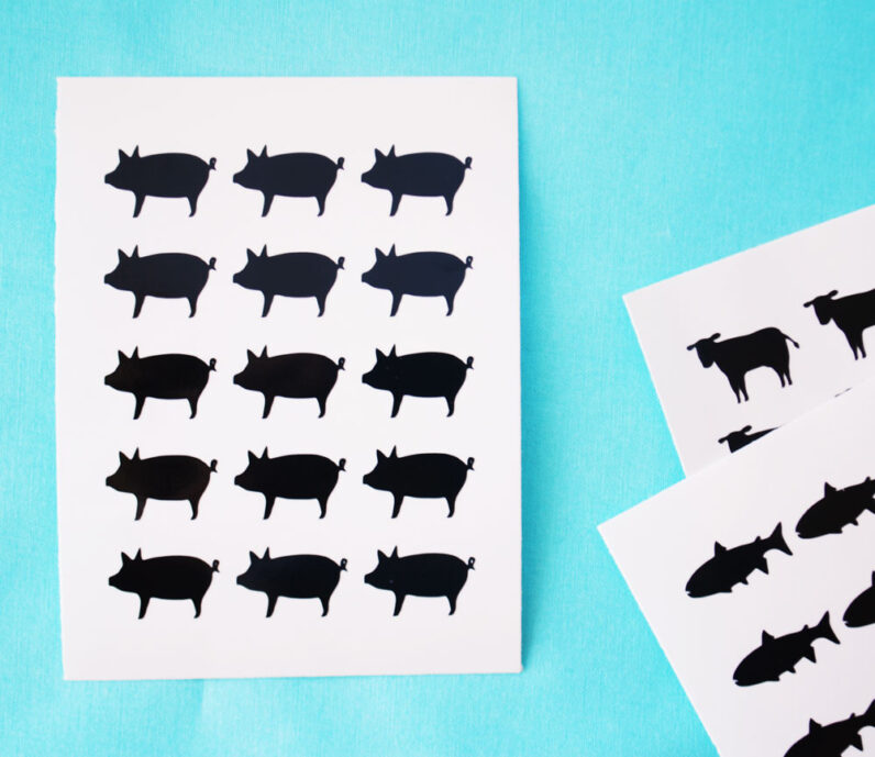 Meal Choice Stickers- 1 Sheet (15 Stickers) - BLACK