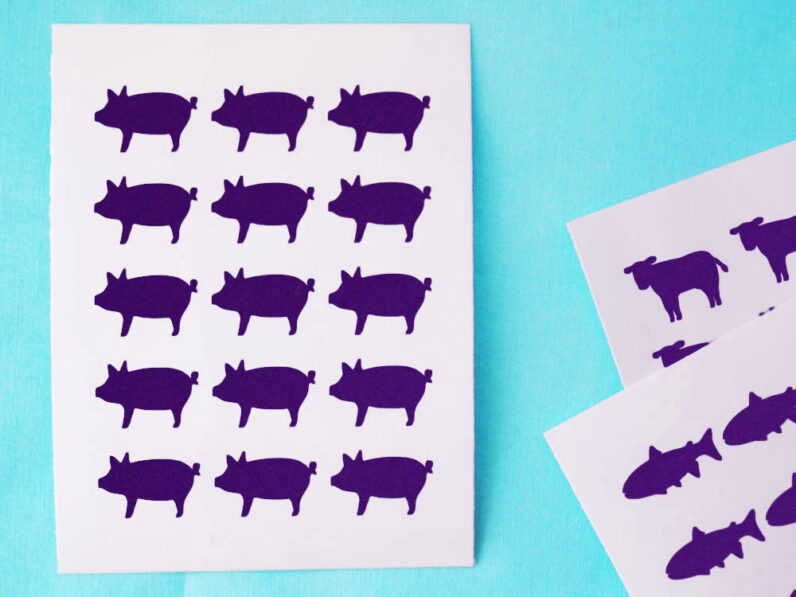 Meal Choice Stickers- 1 Sheet (15 Stickers) - PURPLE