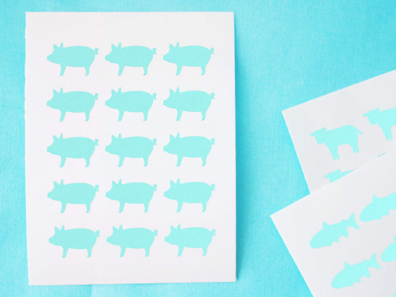 Meal Choice Stickers- 1 Sheet (15 Stickers) - AQUA