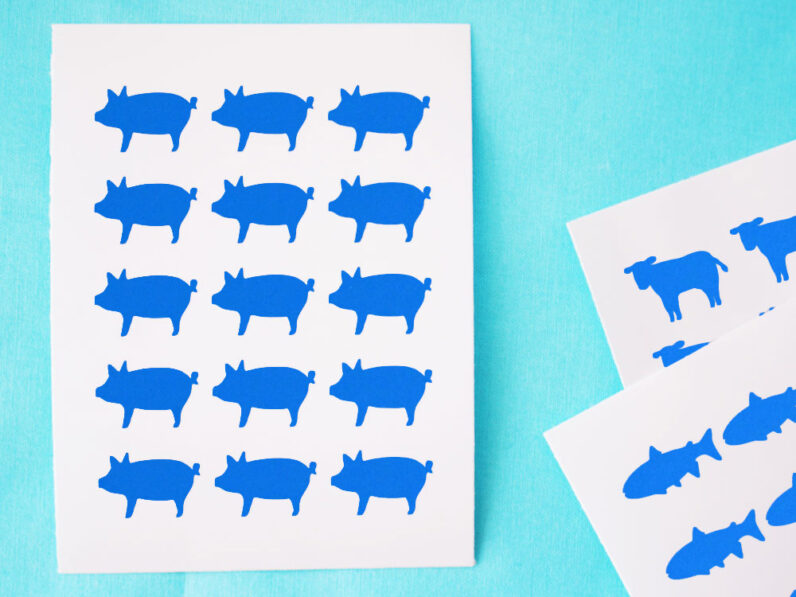 Meal Choice Stickers- 1 Sheet (15 Stickers) - BLUE