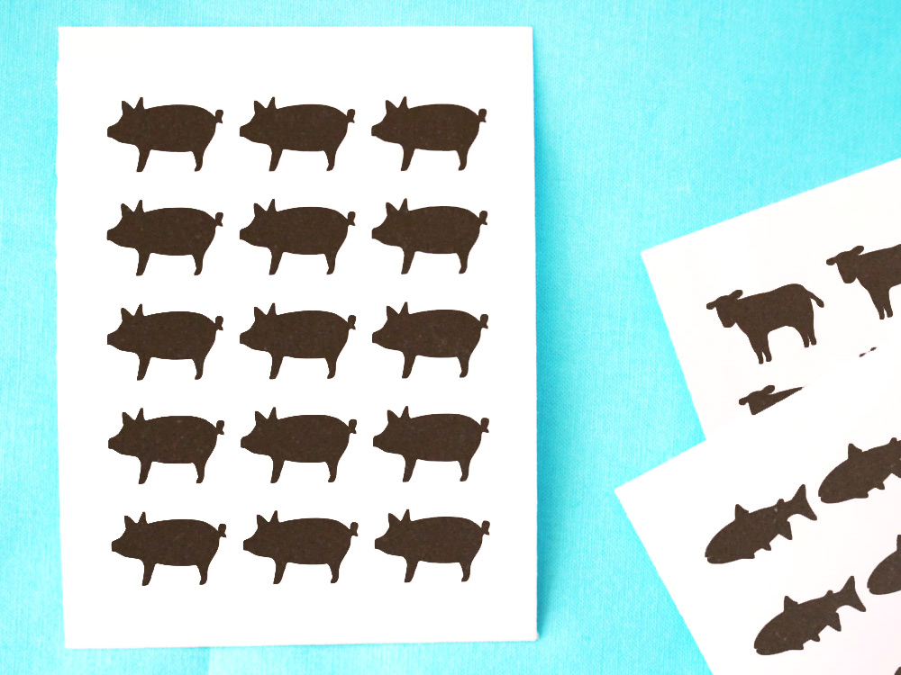 Meal Choice Stickers- 1 Sheet (15 Stickers) - BROWN