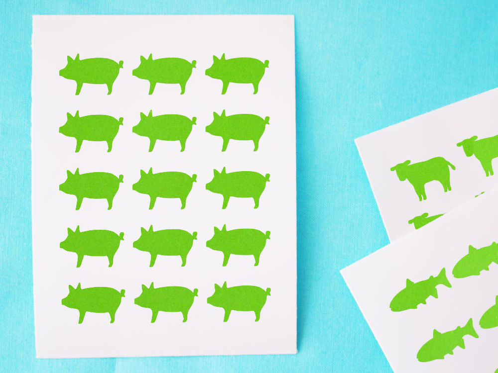 Meal Choice Stickers- 1 Sheet (15 Stickers) - GREEN