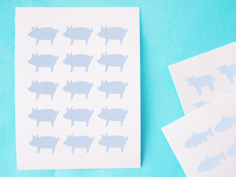 Meal Choice Stickers- 1 Sheet (15 Stickers) - LIGHT BLUE