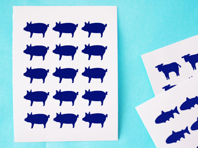 Meal Choice Stickers- 1 Sheet (15 Stickers) - NAVY BLUE