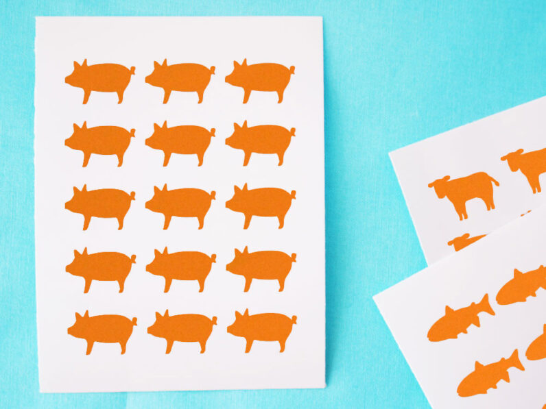 Meal Choice Stickers- 1 Sheet (15 Stickers) - ORANGE