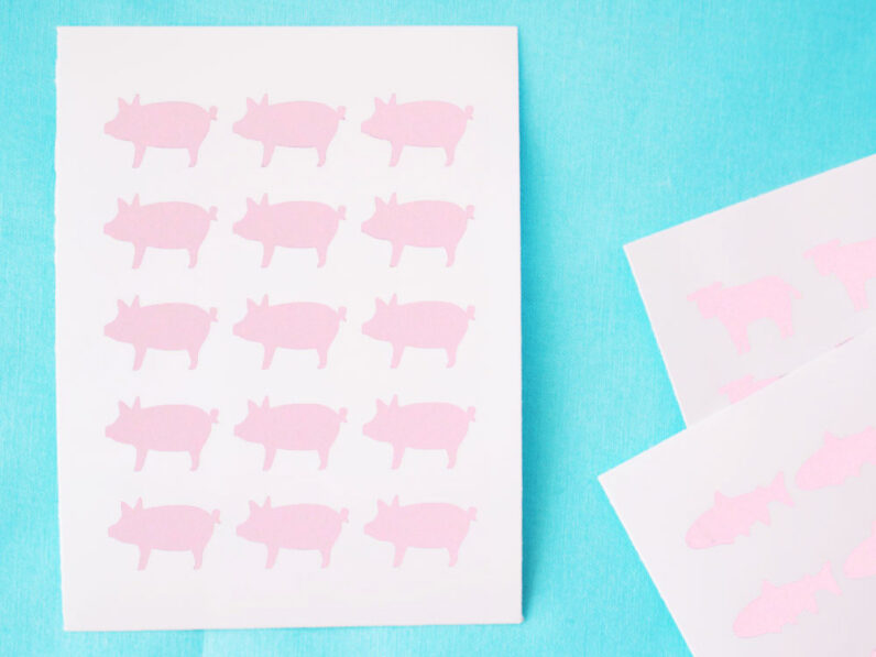 Meal Choice Stickers- 1 Sheet (15 Stickers) - PINK