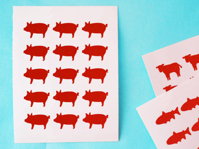 Meal Choice Stickers- 1 Sheet (15 Stickers) - RED