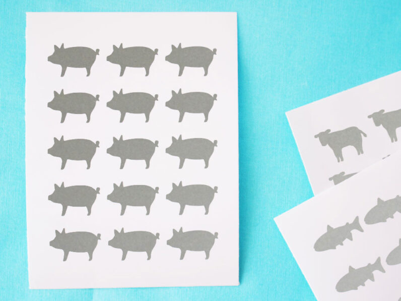 Meal Choice Stickers- 1 Sheet (15 Stickers) - SILVER