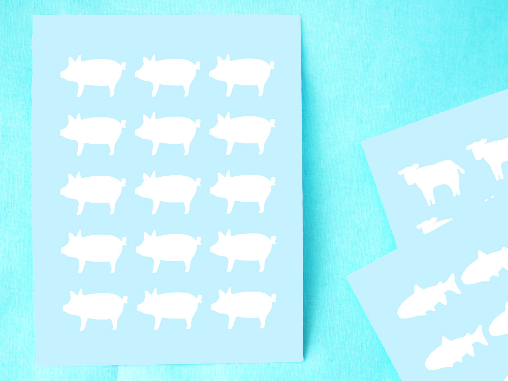 Meal Choice Stickers- 1 Sheet (15 Stickers) - WHITE