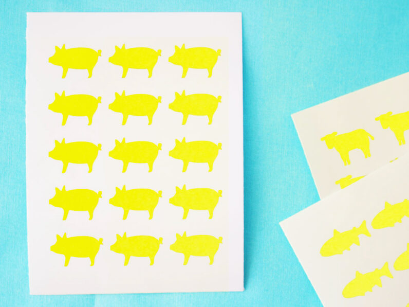 Meal Choice Stickers- 1 Sheet (15 Stickers) - YELLOW