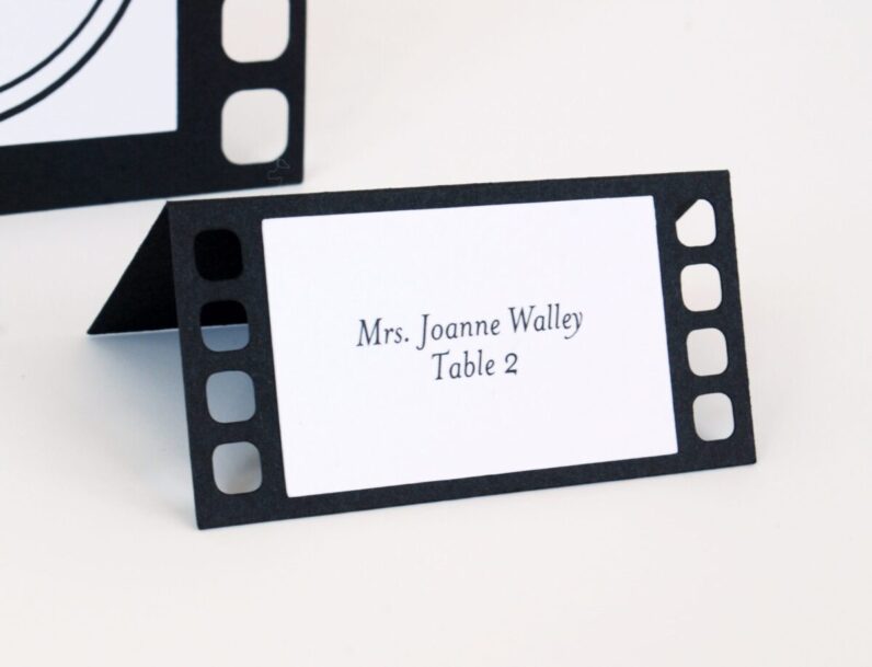 Movie film Tent Place Cards Set of 24