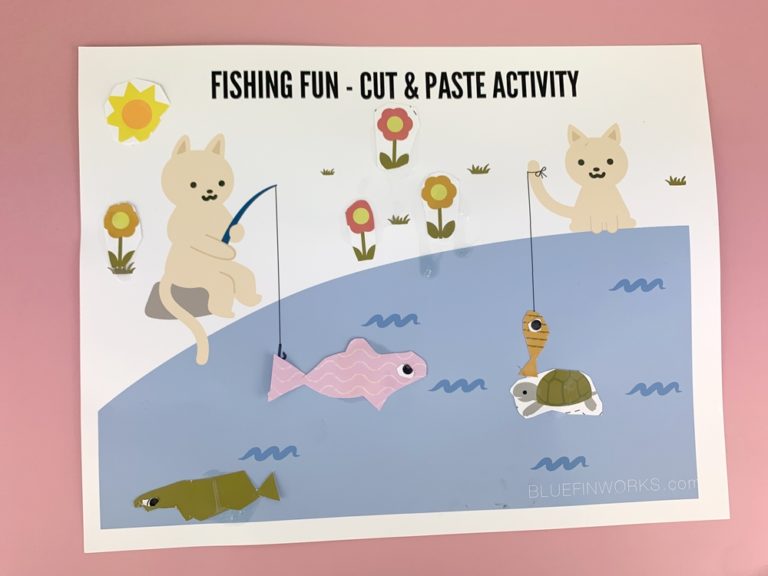 Fishing fun- Cut & Paste Activity for Kids (free printable)