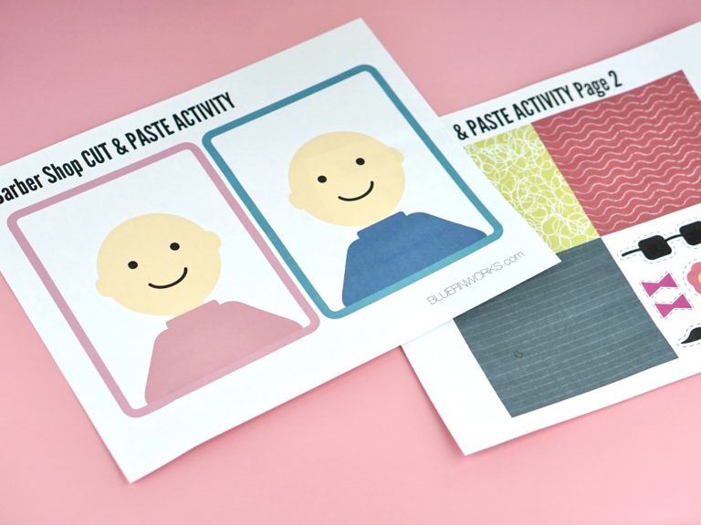 Kids- Barber Shop Cut & Print activity (free printable)