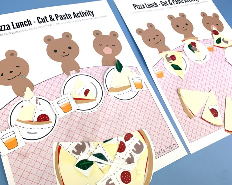 Pizza Lunch Party Cut & Print activity (free printable)