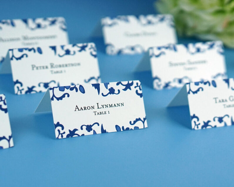 Ginger Jar Standard Folded Chinoiserie Place Cards Set of 24 | Wedding place cards