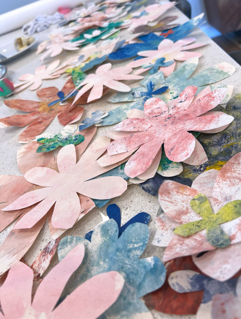 All the flowers cut.