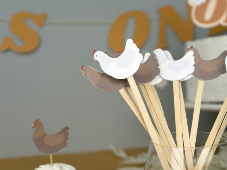 Chicken Drink Stirrers for Chicken themed Parties - This chick is one | Farm animals party BW61612
