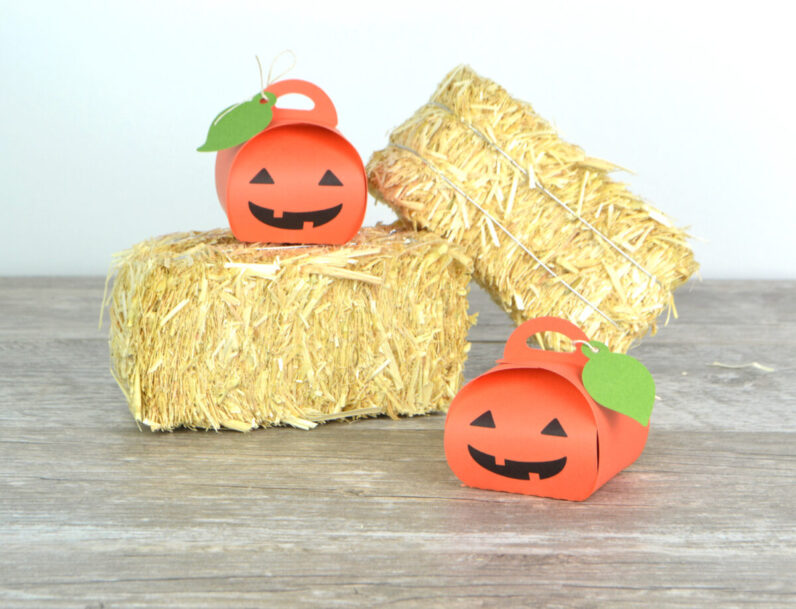 Halloween Pumpkin Jack-o-Lantern Miniature Favor Boxes set of 12