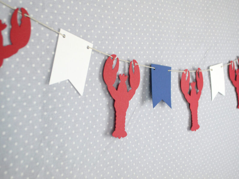 Lobster Paper Garland Banner 6 ft. | Lobster party decor | Maine party | Nautical event decor