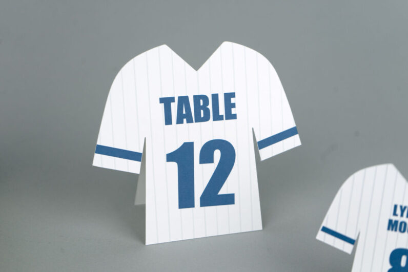 Baseball Jersey Pinstripe Table numbers | Sports team banquet | Baseball wedding | Baseball bar / bat mitzvah | sports party decor