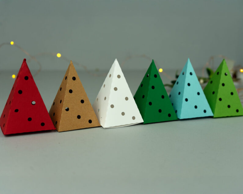 Holiday Colors Christmas Tree 3in1 Luminaries / Favor Box Set of 6