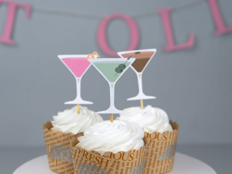 A Tini Bit Older Martini Party Cupcake Topper / Appetizer Picks Set of 12 | BW177812